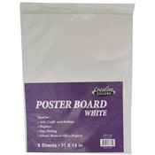White Poster Board 11" x 16", 6 Sheets
