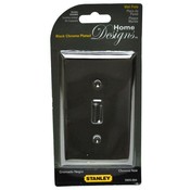 Stanley Single Switch Plate Black Chrome