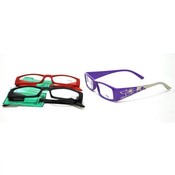 Kature Laser Temple w/Flower Reading Glasses Assorted Powers &amp; Colors