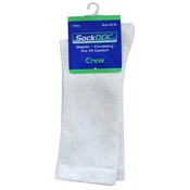 SockDoc Diabetic Crew Sock White 10-13