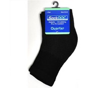 SockDoc Diabetic Quarter Sock Black 10-13