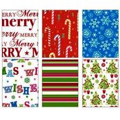 Contemporary Christmas Roll Wrap 6 Assorted 16'X30 Wholesale Bulk
