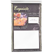 Crown White Plastic Table Cover 54" x 108"