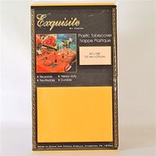 Crown Yellow Plastic Table Cover 54" x 108"