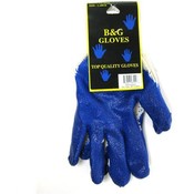 Blue Rubber Dipped Knit Gloves