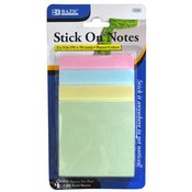 Bazic 3"x3" Stick On Notes 50ct Sheets Assorted