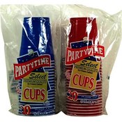Partytime Plastic Cups Blue &amp; Red Assorted 9oz