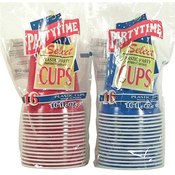 Partytime Plastic Cups Blue &amp; Red Assorted 16oz