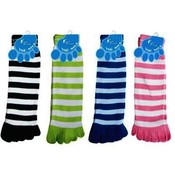 Toe Sock 2-Toned Striped 11" Assorted Colors