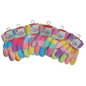 Kids Furry Glove Multi Stripe Assorted Colors
