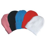 Kids Beanie Hat Acrylic Solid Assorted Colors