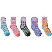 Fuzzy Socks Plaid Pattern Assorted