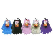 Ladies Fur Cuff Chenille Gloves Assorted Colors