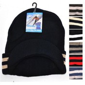 Stripe Visor Heavy Duty Knit Hat Assorted