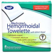 Family Care Medicated Hemorrhoidal Towelette with Witch Hazel