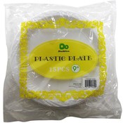 Plastic White Plate 9"