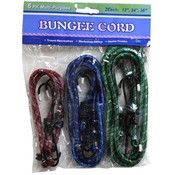 Bungee Cord 6 pack, 2 each 12", 24" and 36"