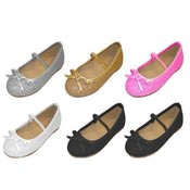 Toddler Girls Glitter Bow Ballet Flats