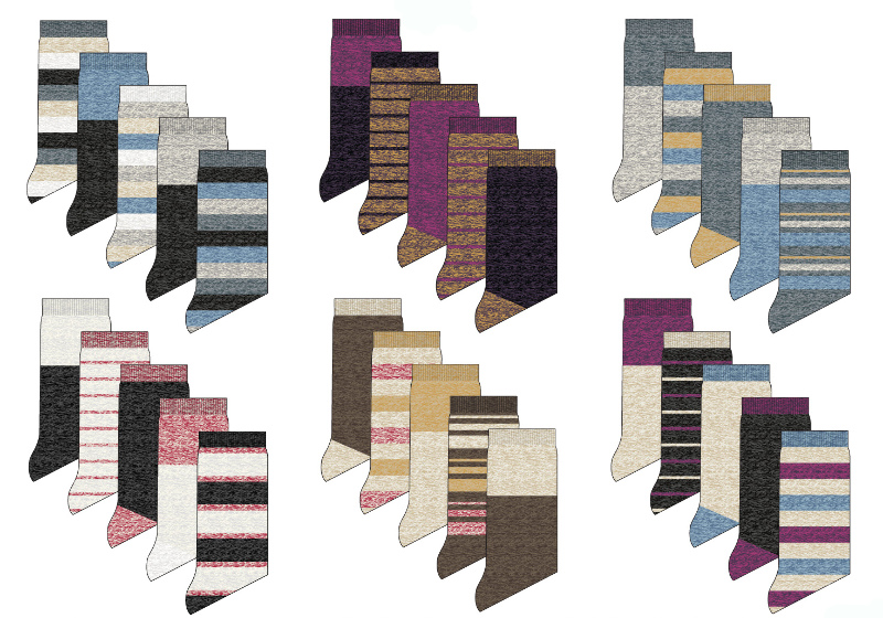 Wholesale Women's Marled Crew Socks 5-Pack Size 9-11(60x.00)