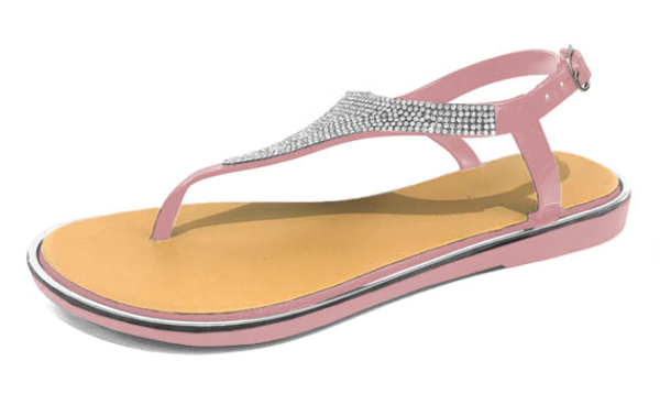 Wholesale Women's Rhinestone Strap Sandal - Blush (SKU 2336086) DollarDays