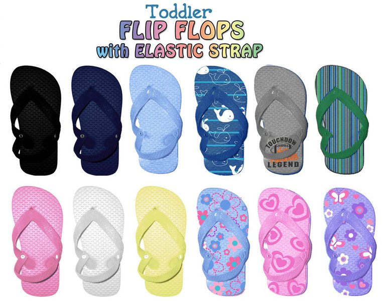 Wholesale Toddler Flip Flops W/ Elastic 