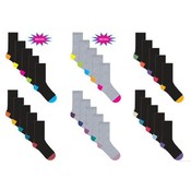 Women's Contrast Heel and Toe Socks - 5 Pack
