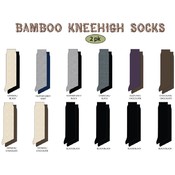 Ladies 2 Pack Bamboo Solid Knee High