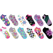 Ladies Neon Pattern Low Cut Socks
