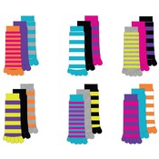 Women's Striped and Solid Toe Socks -3Pack