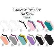 Ladies Micro Fiber No Show Socks-3 Pack