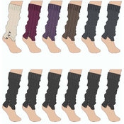 Ladies Ribbed Leg Warmers W/ Button