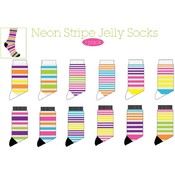 Ladies Stripe Jelly Crew Sock  - 1 Pack