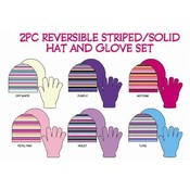 Girls 2Pc Winter Set with Reversible Hat &amp; Glove