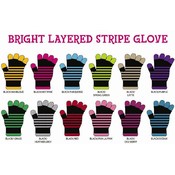 Ladies Neon/Bright Layered Stripe Glove