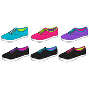 Ladies Neon Lace-Up Sneakers