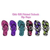 Girls Eva Printed Nubuck Flip Flops