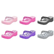 Girls Zebra / Leopard Wedge Glitter Sandals