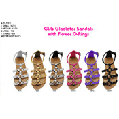 Girls Gladiator Sandals W/ Flower O-Rings
