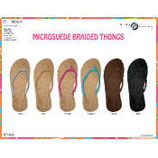 Ladies Microsuede Braided Flip Flops