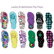 Ladies Embellished Flip Flops