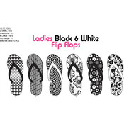 Ladies Black &amp; White Flip Flops