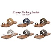 Ladies Strappy Toe Ring Sandal with Studs