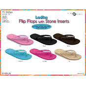Ladies Flip Flops With Stone Inserts