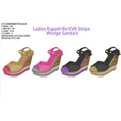 Ladies Espadrille EVA Stripe Wedge Sandals