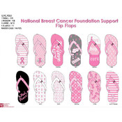 Ladies Pink Breast Cancer Ribbon Pattern Flip Flop