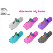 Girl's Beaded Jelly Sandals