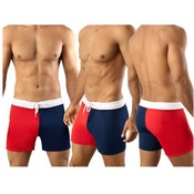 Mens Vuthy Red/Navy Tight Board Short Swimsuit SM
