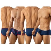 Vuthy Mens Swim Brief Reversible Color Red/Navy XL