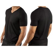 Vuthy Mens Raglan V Neck T Shirt Black Small