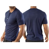 Vuthy Mens Navy Henley T Shirt Size XL